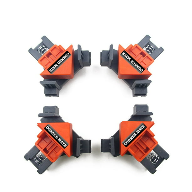 4pcs Right Angle Clamp 90 Degrees 4in Woodworking Clamps Welding Clamps Retaining Corner Clips for Picture Frame Corner Multifunction Wooden DIY Hand Tools 